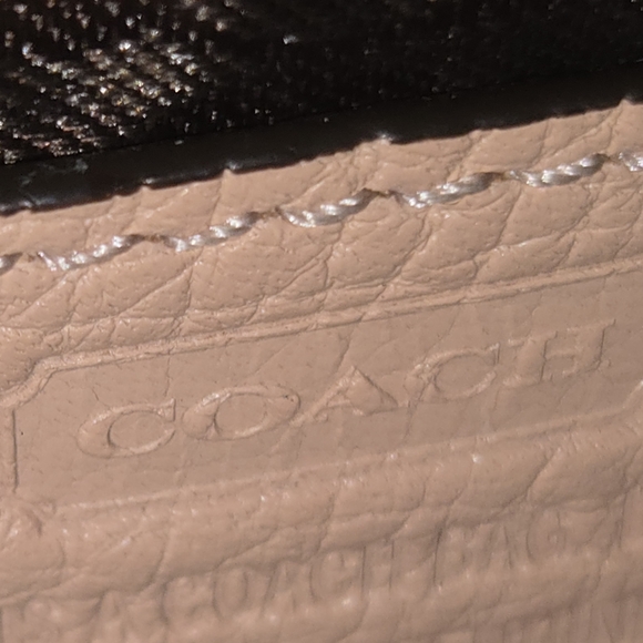 COACH Madison Caroline Peach/Nude Satchel Textured Leather Handbag Rare Retired - Picture 5 of 14